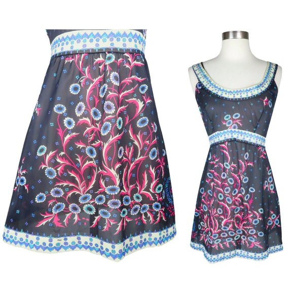 Emilio Pucci Other - Vintage Emilio Pucci EPFR 60s 70s Mini Shift Lingerie Nighty Slip Dress XS S
